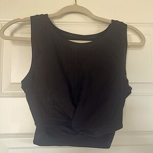 Aerie offline xl black top with shelf bra
